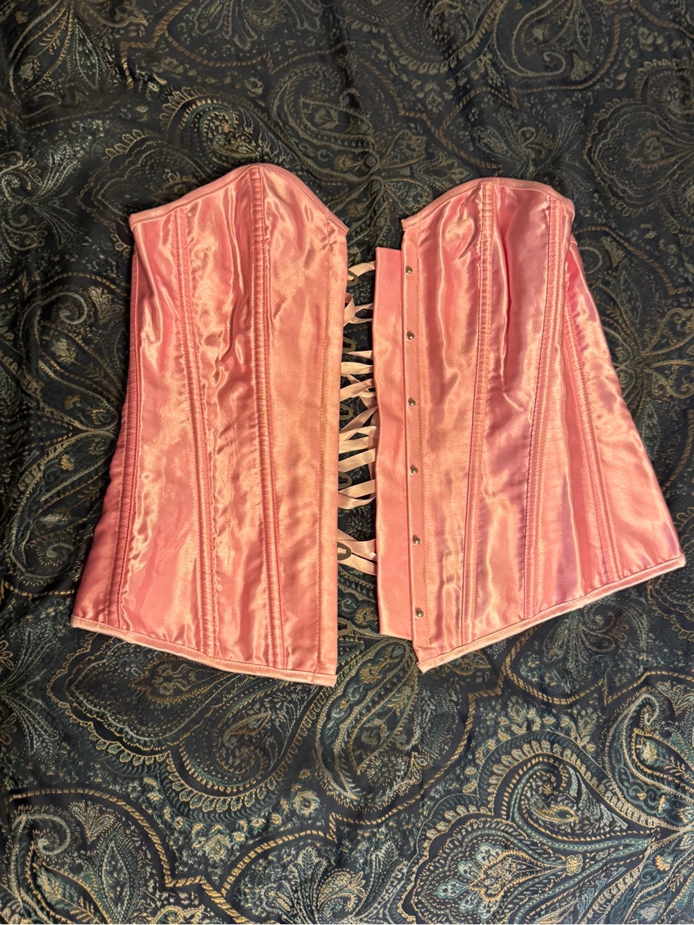 Pink Lace-Up Corset Top